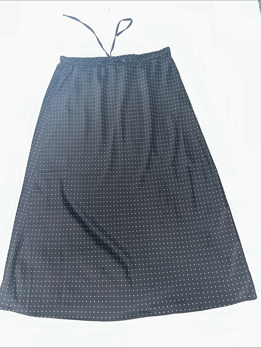 Rachel Zoe Black Maxi Skirt with White Polka Dots
